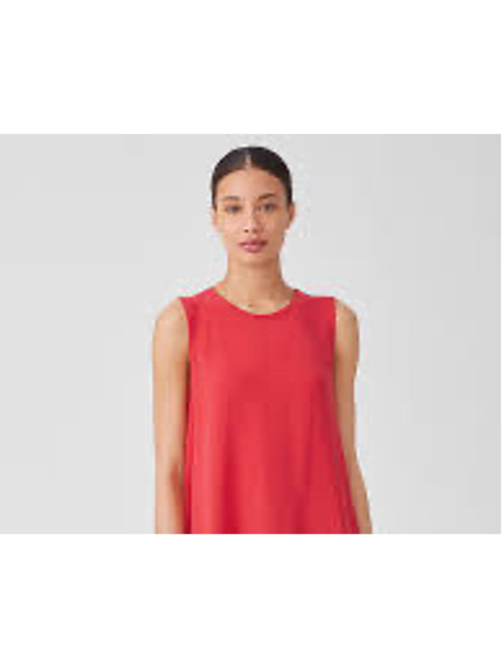 Eileen Fisher Women's Sleeveless A-Line Stretch Jersey Coral Shift Dress Size L